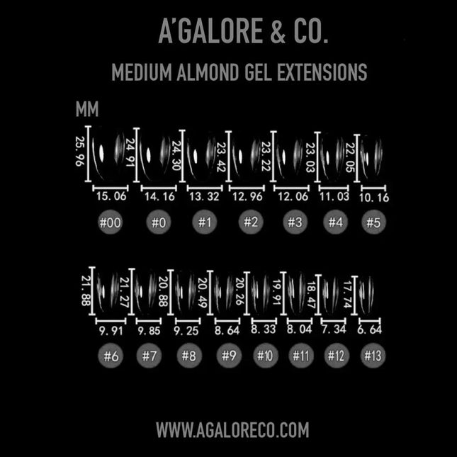 [ MEDIUM ] ALMOND | Gel Extension tips A’GALORE & CO.