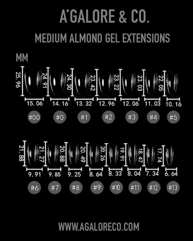 [ MEDIUM ] ALMOND | Gel Extension tips A’GALORE & CO.