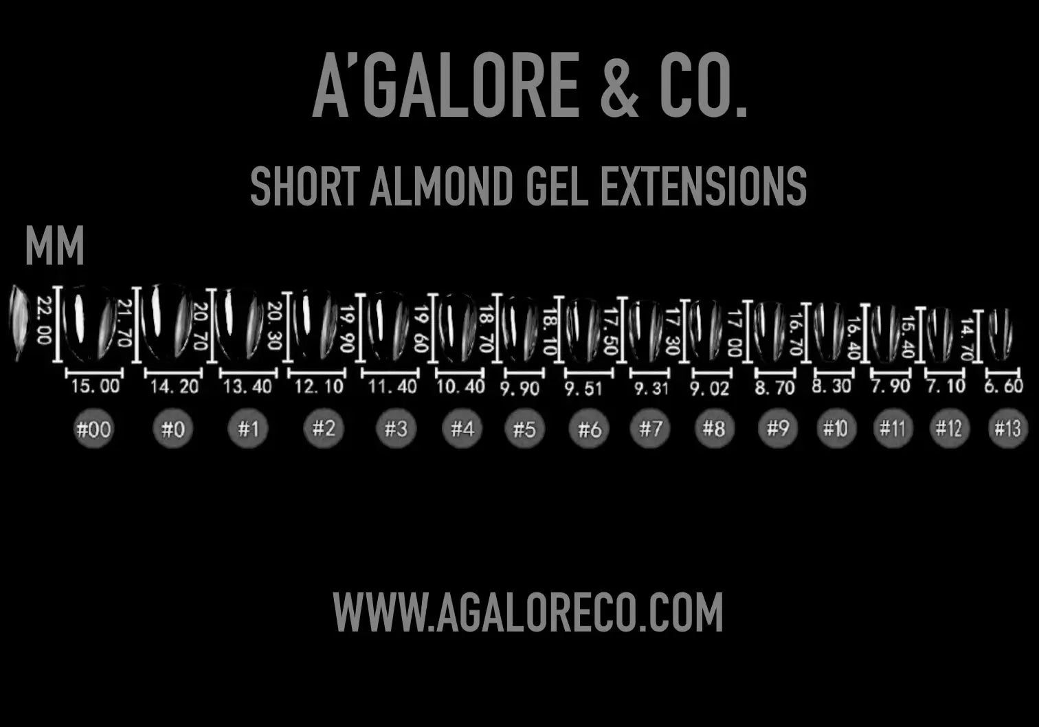 [SHORT] ALMOND | Gel Extension tips A’GALORE & CO.